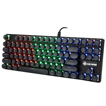 2021 new arrival top sale high quality 87 keys led  Backlight Rainbow or green backlit gaming  portablekeyboard